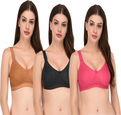 Viral Girl Women Full Coverage Non Padded Bra(Brown, Pink, Grey)