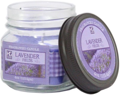 Hosley Lavender Field Scented Jar Candle for Festive / Home Decoration Candle(Purple, Pack of 1)