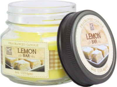 Hosley Lemon Bar Scented Jar Candle for Festive / Home Decoration Candle(Yellow, Pack of 1)