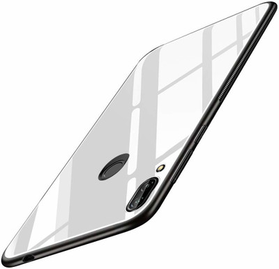 MOBILOVE Back Cover for Redmi Note 7 / Note 7 Pro| Luxury Toughened Glass Cover With Shockproof Soft Silicone Side Case(White, Hard Case, Pack of: 1)
