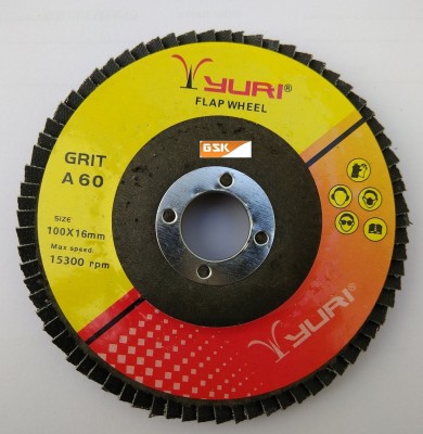 GSK Yuri 60 Grit Flap Sanding Discs Grinder Wheels (100 x 16 mm) - 5 Pieces Rotary Tool(16 mm)