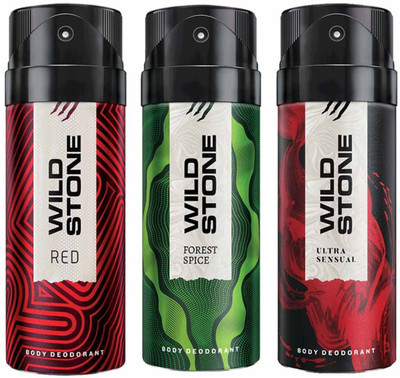 

Wild Stone wild-stone RED,ULTRA SENSUAL,FOREST SPICE Body Spray - For Men(600 ml, Pack of 3)