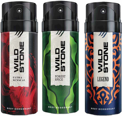 

Wild Stone Legend, Ultra Sensual & Forest Spice Deo Combo Deodorant Spray - For Men(450 ml, Pack of 3)