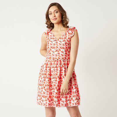 Miss Chase Women A-line Multicolor Above Knee/Mid Thigh Length Dress