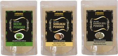 Donnara Organics Neem Powder, Shikakai Powder & Kaunch Beej Powder(450 g)