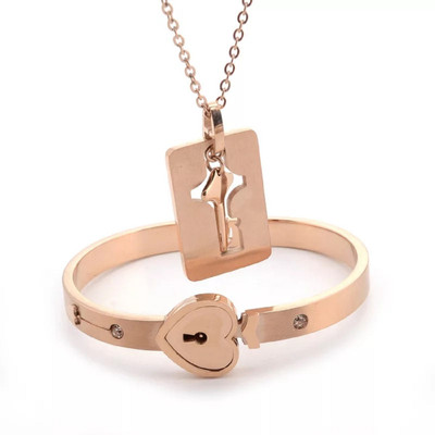 VIANSH Stainless Steel Rose Gold Jewellery Set(Pack of 1)