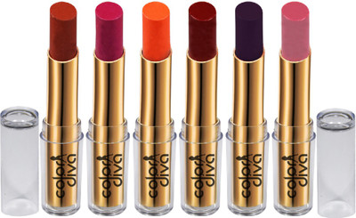 Color Diva Matte Multicolor Lipstick Pack of 6(Multicolor, 4.5 g)