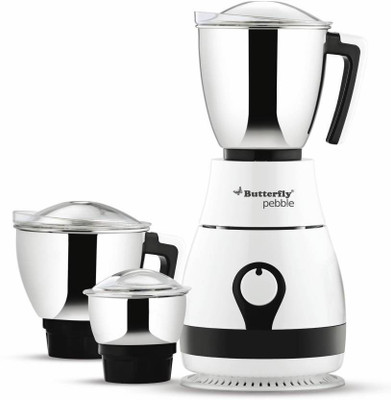

Butterfly Pebble Plus 3 Jar Mixer Grinder, 750 Watts. 750 W Juicer Mixer Grinder(White, 3 Jars)
