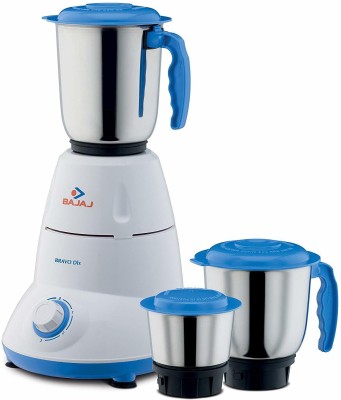 

Bajaj BRAVO DLX 500 Mixer Grinder(White, Blue, 3 Jars), Blue;white