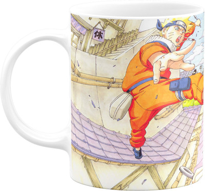 Flair Print Naruto Vs Sasuke FPM077 Printed Ceramic Coffee Mug(350 ml)