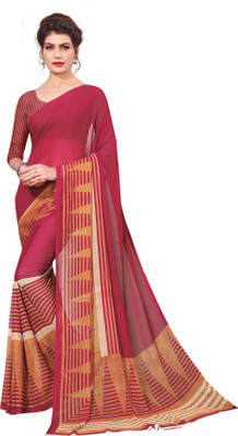 Matangi Exporter Printed Daily Wear Georgette Saree(Pink)