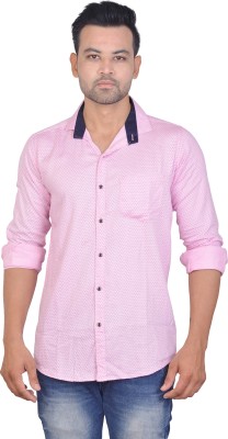 La Milano Men Polka Print Casual Pink Shirt