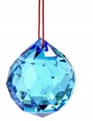 Ryme Crystal Ball Sun Catcher Ball, Sunlight Catcher Glass Ball - 40 MM (Blue) Decorative Showpiece  -  5 cm(Crystal, Blue)