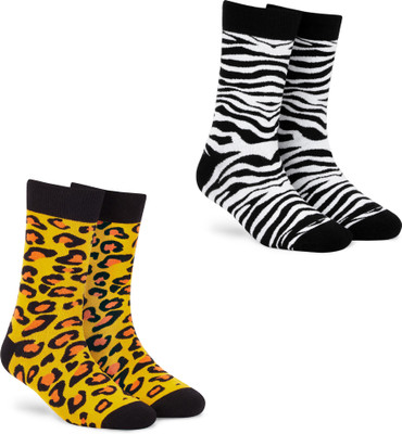 Dynamocks Men & Women Animal Print Mid-Calf/Crew(Pack of 2)