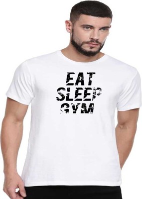 Abhirocks Printed Men Round Neck White T-Shirt