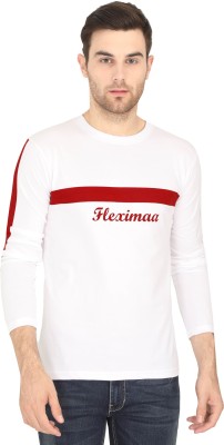 Fleximaa Colorblock Men Round Neck Red, White T-Shirt