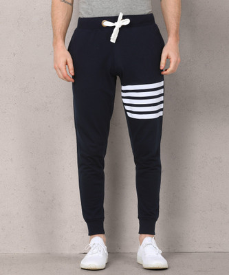 Metronaut Striped Men Dark Blue Track Pants