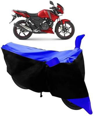 ELECTRIBLES Two Wheeler Cover for TVS(Apache, Black, Blue)