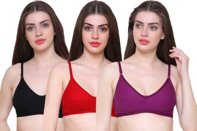 TEENY BOPPER Deluxe Women Full Coverage Non Padded Bra(Purple, Red, Black)