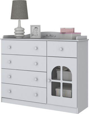 Furn Central Engineered Wood Free Standing Cabinet(Finish Color - Matte White)
