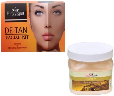 PINKROOT GOLD CREAM 400GM WITH DE-TAN KIT 83GM(2 Items in the set)