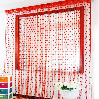 Yutiriti 182.88 cm (6 ft) Polyester Window Curtain Single Curtain(Self Design, Red)