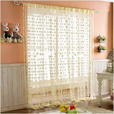 Yutiriti 182.88 cm (6 ft) Polyester Window & Door Curtain Single Curtain(Self Design, Cream)