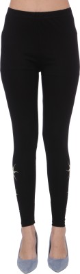 Plus Size Ankle Length  Ethnic Wear Legging(Black, Solid)