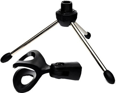 

KLUZIE Universal Studio Microphone Stand Sound Broadcasting Recording Mic Microphone Stand Mounting Clip Holder Stand(Black, Steel)