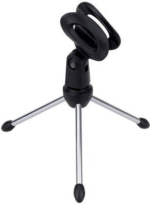 

KLUZIE Mini Desktop Mic Tripod Clamp Stand Studio Sound Recording Microphone Clip Mount Compact Size Holder Stand(Black, Steel)