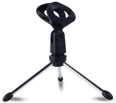

KLUZIE Professional Conference Microphone Desktop Stand Universal Mic Holder Tripod Mount Holder Stand(Black, Steel)