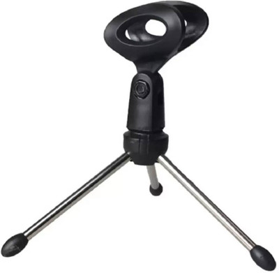 

KLUZIE Mini Flexible Desktop Mic Stand Studio Sound Recording Mic Microphone Shock Mount Clip Holder Compact Size Holder Stand(Black, Steel)