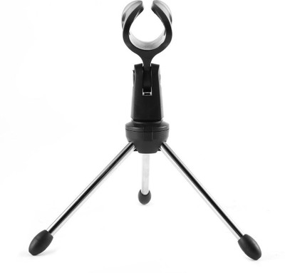 

KLUZIE Universal Clamp for Sound Broadcasting Recording Mic Mini Tripod Mount Desktop Microphone Clip Holder Stand(Black, Steel)