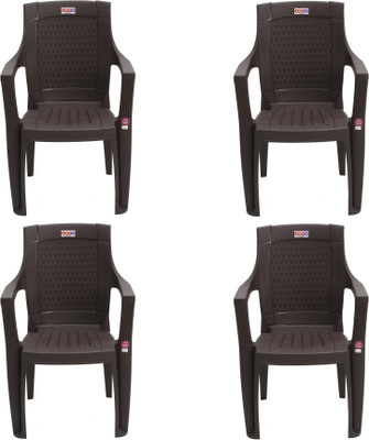 AVRO furniture 7756 Matt and Gloss Plastic Outdoor Chair(BROWN, Set of 4)