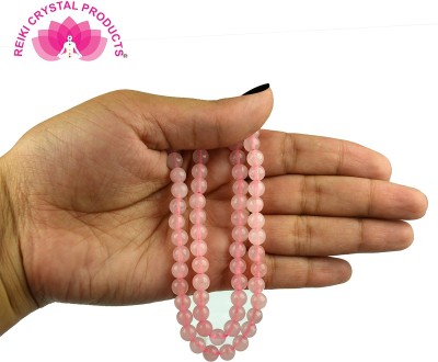 REIKI CRYSTAL PRODUCTS Natural Rose Quartz Loose Beads 6 mm Round Stone Beads for Jewellery Making Bracelet Beads Mala Beads Crystal Beads for Jewellery Making Bracelet/Mala Quartz Crystal Necklace