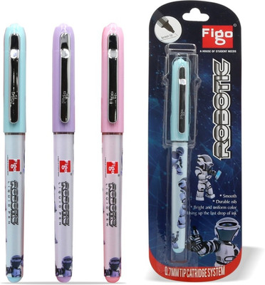 FIGO ROBOTIC 0.7MM TIP CARTRIDGE SYSTEM 5 PCS Roller Ball Pen(Pack of 5, Ink Color - Blue)