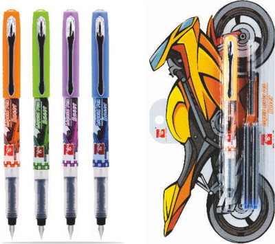 FIGO RACER LIQUID FOUNTAIN 5 Pen + 10 Blue Ink Cartridge + 5 Ink Converter Fountain Pen(Pack of 5) Flipkart