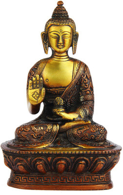 64% OFF on StatueStudio Brass Buddha Statue For Home Decor Office Corporate Gift Meditation Showpiece Figurine Copper Orange (5 × 3 × 7 Inches) Decorative Showpiece - 17.78 cm(Brass, Gold, Red)