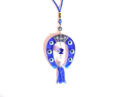 ONRR Collections Feng Shui Evil Eye Naal Hanging made of glass Decorative Showpiece  -  26 cm(Plastic, Stone, Blue)