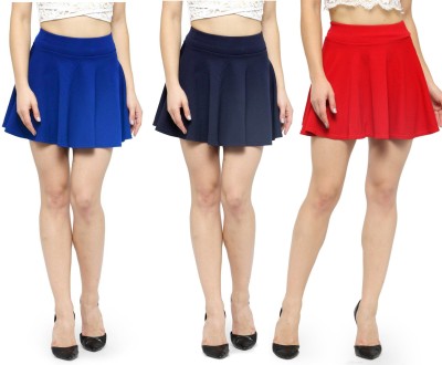 N-gal Solid Women Flared Multicolor Skirt
