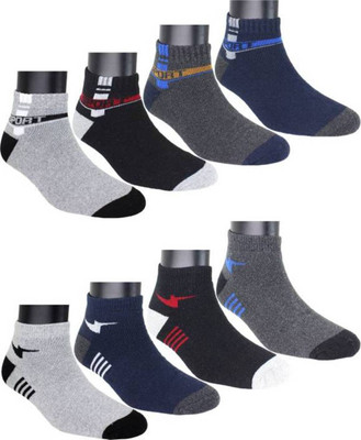 RAJAVI Men Striped Ankle Length(Pack of 8)