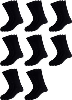 MUKHAKSH Men Solid Mid-Calf/Crew(Pack of 12)