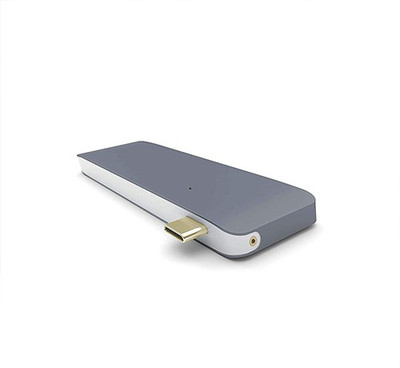 

Power Up Powerup Thunderbolt 5 in 1, Aluminum USB Type-C Hub Adapter Dongle 50Gbps for 2016-2018 MacBook Pro 13"&15" & More Type C Devices, USB-C Data, 3 USB 3.0 and SD/Micro Card Readers (Space Grey) USB Adapter(Grey)