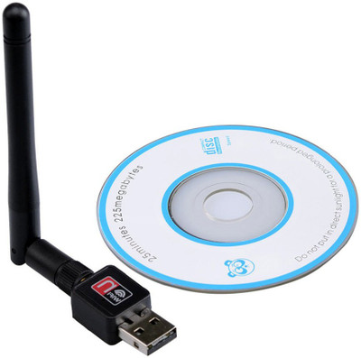 LIFEMUSIC USB Wireless Hi-Speed Receiver with Antenna USB Adapter(Black)