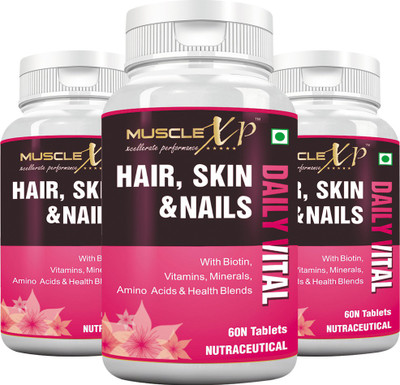 

MuscleXP Biotin Hair, Skin & Nails (Pack of 3)(180 No)