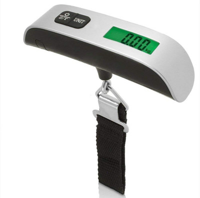 POTVALOR Digital Luggage Scale, LCD Display Backlight Temperature Baggage Scale with 110lbs Capacity Weighing Scale(Gray)