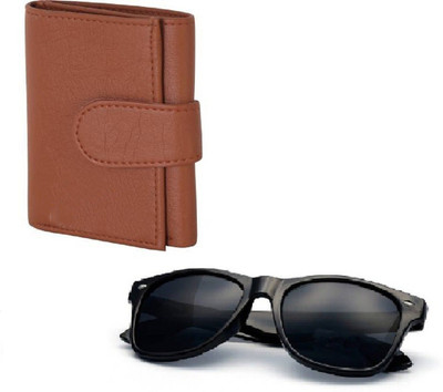 Mundkar Sunglass & Wallet Combo(Tan, Black)