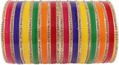Zulka Get Your Traditions Plastic Zircon Bangle(Pack of 38)