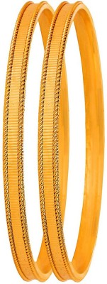 JFL Jewellery for Less Copper Gold-plated Bangle Set(Pack of 2)