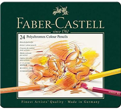 FABER-CASTELL POLYCHROMOS COLOR PENCIL SET PACK OF 24 PENCILS (MULTICOLOR) HEXAGONAL Shaped Color Pencils(Set of 24, Multicolor)